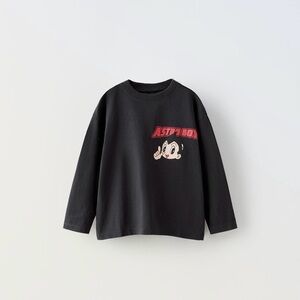 Zara Kids Long Sleeve Black Tee with Astro Boy